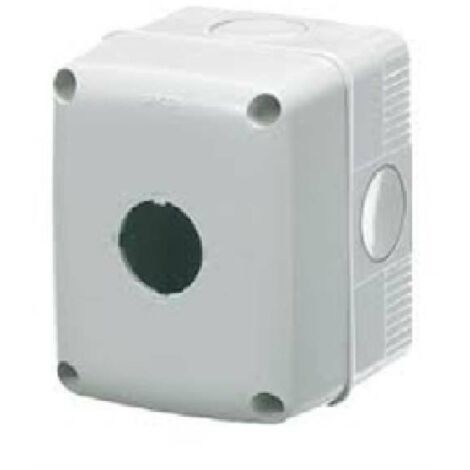 GEWISS GW27101 - Contenitore Vuoto Per Pulsanti, Comandi E Segnalatori, 1 Posto, Diam. 22mm, Coperchio Grigio RAL 7035 - IP66