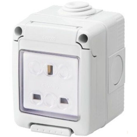 Gewiss GW27843 Weatherproof Outdoor Unswitched IP55 1-Gang 13A Socket