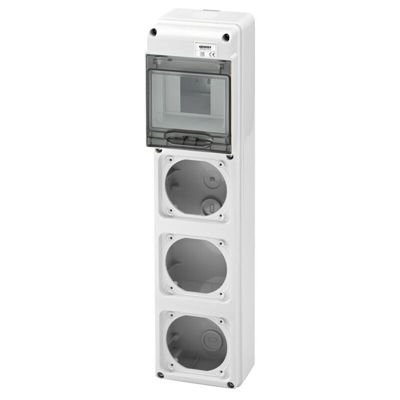 Tableau Gewiss 5 modules avec 3 brides pour prises industrielles GW68001N