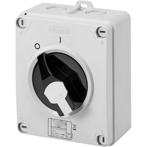 Gewiss HP 3X32A Interrupteur mural rotatif IP65 GW70405P