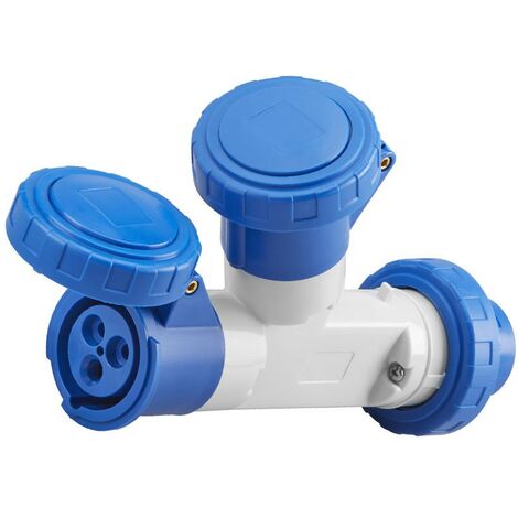 Gewiss multiplicador doble 2P+E 16A 2 tomas de corriente 16A azul 230V GW64010
