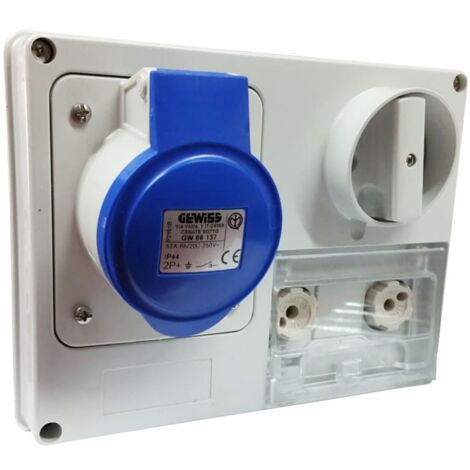 Gewiss Steckdose mit Verriegelung 2P+E 32A IP44 220V ohne Gehäuse GW66137