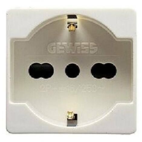 Gewiss system presa schuko 2p+t 16a colore bianco gw20246