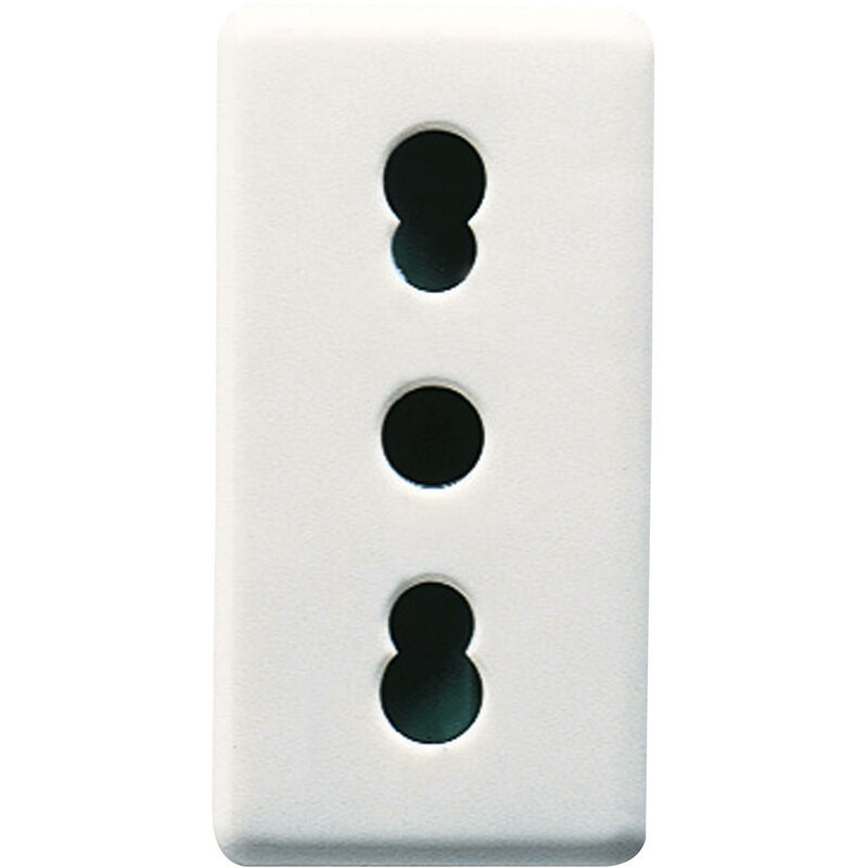 Gw20203 Presa Bivalente Bianca Standard Italiano 250v Ac 2p t 16a G...