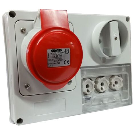 Gewiss verriegelte Steckdose 3P+N+E 32A IP44 380V ohne Gehäuse GW66142