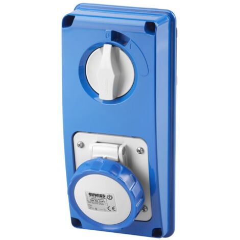 Gewiss vertikale Steckdose 2P+E 16A mit Verriegelung ohne Boden GW66304N