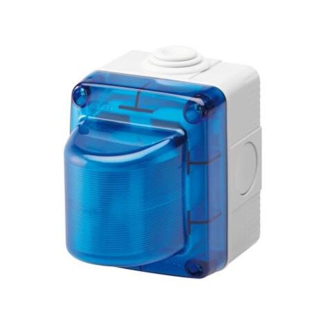 Gewiss – Voyant de signalisation diffuseur bleu étanche – Tension 230V – Indice de protection IP55 – Puissance 15W – GW27419