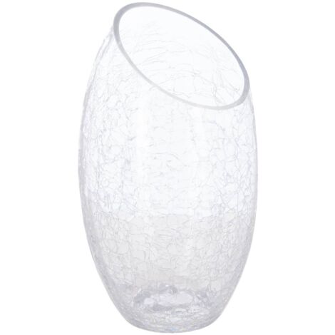 Gewölbte Vase - Craquelé-Glas - H23 cm