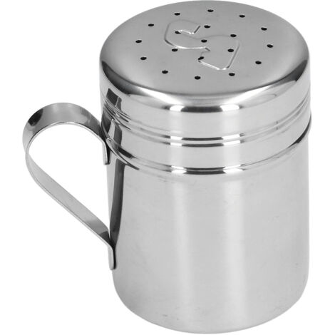 Gewürzspender aus rostfreiem Edelstahl, kompaktes Design mit praktischem Griff, ideal für Grillabende, Reisen und den Gebrauch zu Hause.