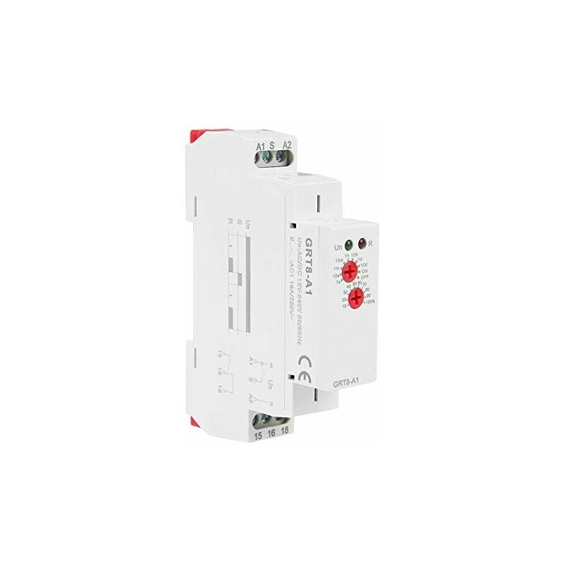 Geya 12V240V GRT8-A1 Max Time Delay Relay din Rail Type with led Indicators Circuit Protector