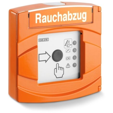 GEZE RWA Feuertaster FT4A VdS, 24 V, Aufputz, Alu Druckguss orange RAL 2011