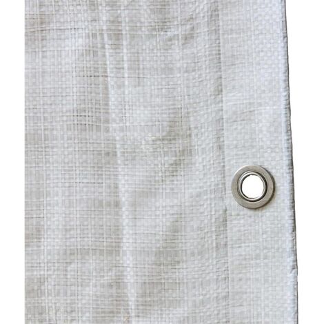 GeZu Impex Bâche 3 x 4 m Blanc Lot de 1 imperméable, résistant aux intempéries, au gel, protection UV universelle polyvalente