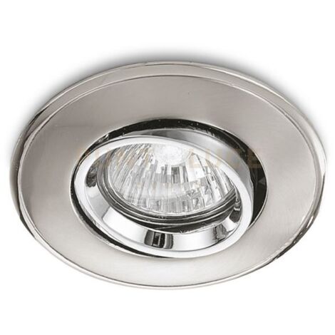 GFA001-  FARETTO AD INCASSO ALLUMINIO FINITURA CROMO-NICKEL 1 LUCE ATTACCO GU10 ORIENTABILE