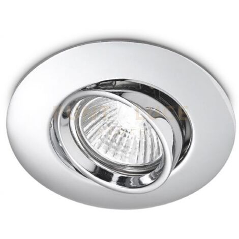 GFA002- FARETTO AD INCASSO ALLUMINIO FINITURA CROMO 1 LUCE ATTACCO GU10 ORIENTABILE