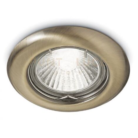 GFA013- FARETTO DA INCASSO IN METALLO COLORE BRUNITO 1 LUCE ATTACCO GU10 D.8,2CM