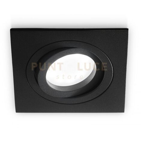GFA042- FARETTO QUADRATO IN ALLUMINIO ORIETABILE COLORE NERO 9,4CM ATTACCO GU10 DA INCASSO