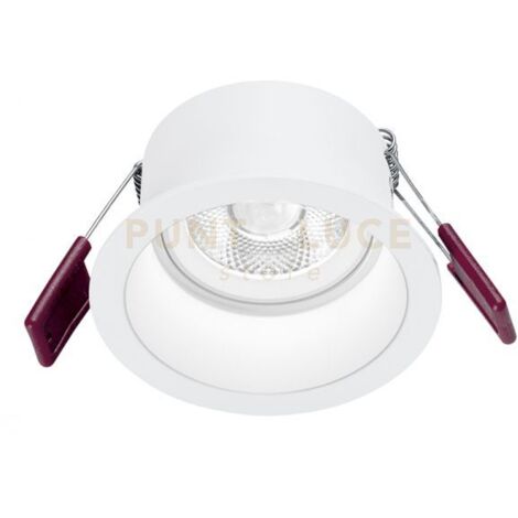 GFA1000C- FARETTO DA INCASSO IN ALLUMINIO  DIFFUSORE TRASPARENTE A LED 3000K 595LM 8W BIANCO D.9CM