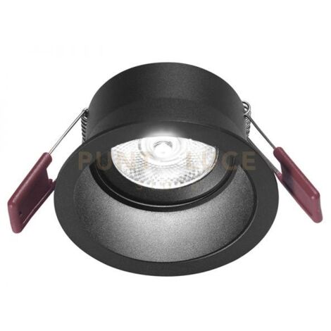 GFA1001C- FARETTO DA INCASSO IN ALLUMINIO  DIFFUSORE TRASPARENTE A LED 3000K 595LM 8W NERO D.9CM