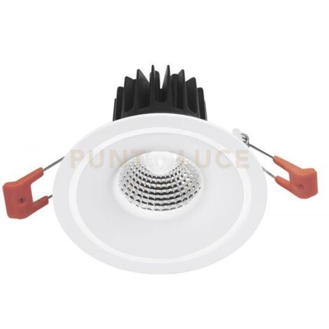 GFA1030C- FARETTO DA INCASSO IN ALLUMINIO DIFFUSORE TRASPARENTE A LED 3000K 465LM 8W BIANCO D.10CM