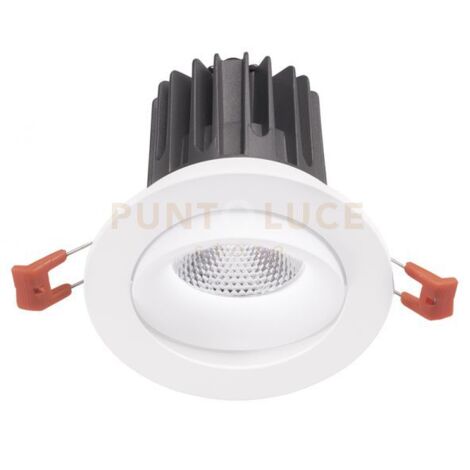 GFA1042C- FARETTO DA INCASSO IN ALLUMINIO DIFFUSORE TRASPARENTE A LED 3000K 2100LM 25W BIANCO D.15,5CM ORIENTABILE