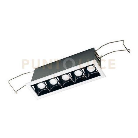 GFA1120C- FARETTO DA INCASSO 5 LUCI LED 3000K 800LM 10W ANTIABBAGLIO COLORE BIANCO