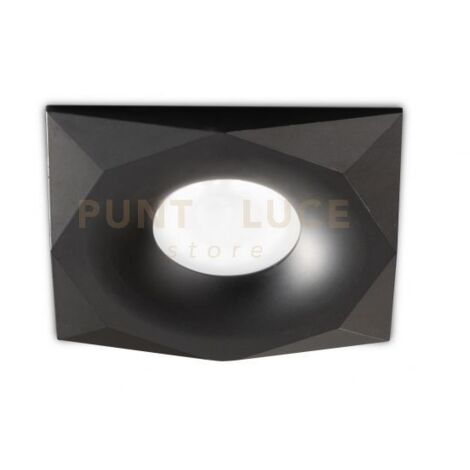 GFA1181- FARETTO INCASSO 1 LUCE NERO IN ALLUMINIO QUADRATO 9,4CM ATTACCO GU10