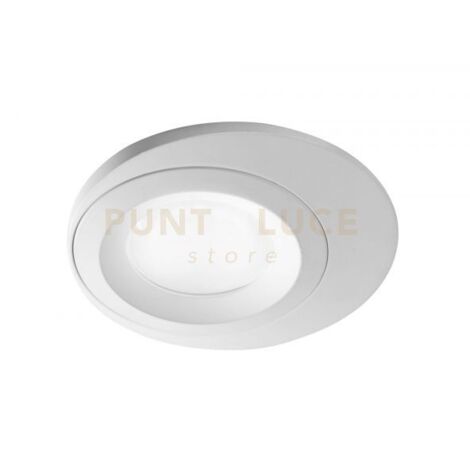 GFA1200- FARETTO INCASSO 1 LUCE LISCIO BIANCO IN ALLUMINIO TONDO D.10CM ATTACCO GU10