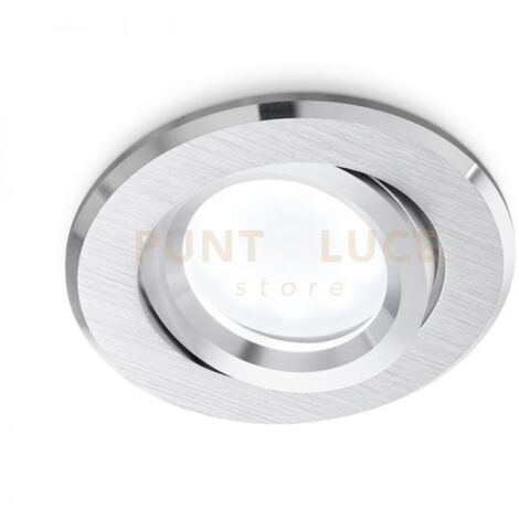 GFA130- FARETTO DA INCASSO ORIENTABILE IN ALLUMINIO COLORE ALLUMINIO SPAZZOLATO D.8,5CM 1 LUCE ATTACCO GU10