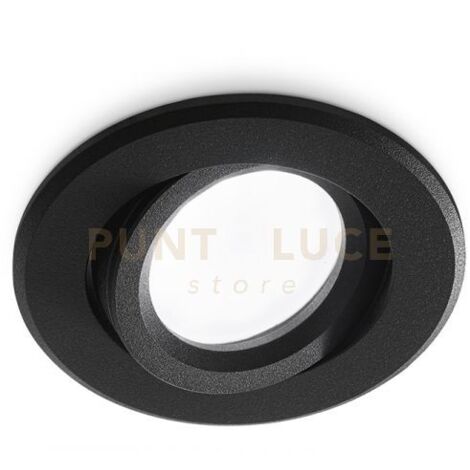 GFA132- FARETTO DA INCASSO ORIENTABILE IN ALLUMINIO COLORE NERO OPACO D.8,5CM 1 LUCE ATTACCO GU10