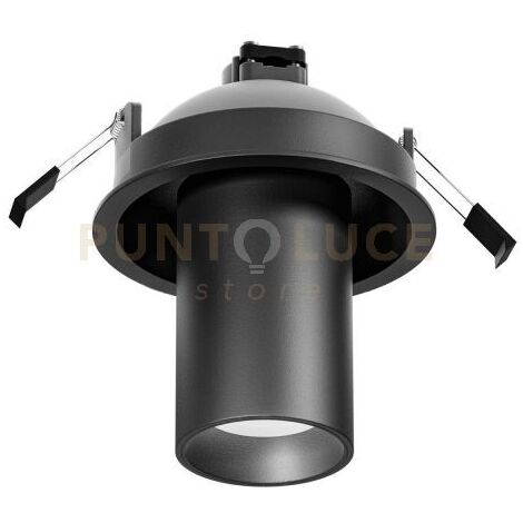 GFA1381-  FARETTO AD INCASSO ORIENTABILE 1 LUCE ATTACCO GU10 COLORE NERO SATINATO D.5,7CM