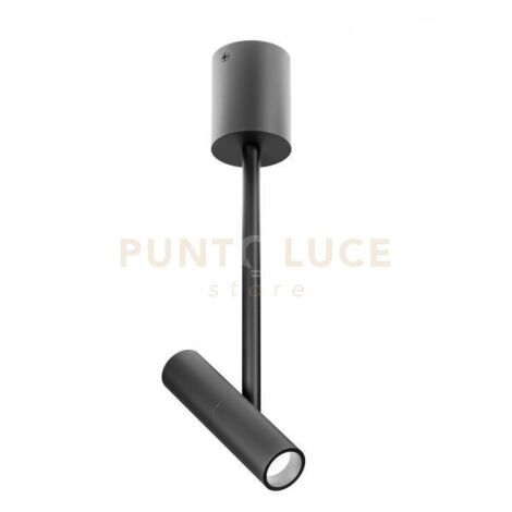 GFA1451C- FARETTO SPOT ORIENTABILE 1 LUCE ATTACCO LED 3000K 505LM 7W COLORE NERO SATINATO D.3,5CM H.39,5CM
