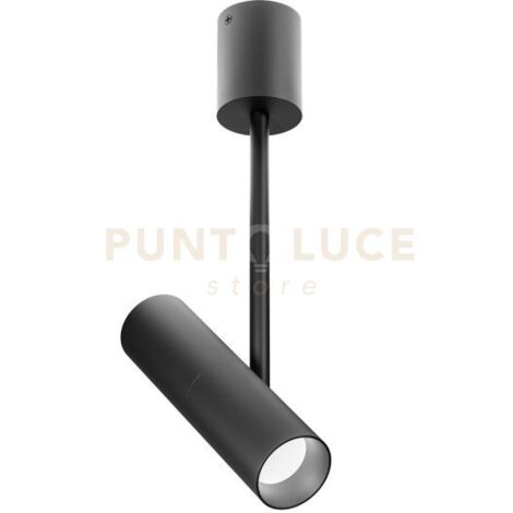 GFA1453H- FARETTO SPOT ORIENTABILE 1 LUCE ATTACCO LED 2700K 970LM 12W COLORE NERO SATINATO D.5,5CM H.42CM