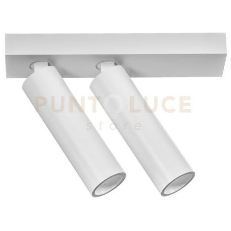GFA1474C- FARETTO SPOT ORIENTABILE 2 LUCI ATTACCO LED 3000K 1044LM 2X7W COLORE BIANCO SATINATO D.3,5CM BASE 21,5X4,5CM