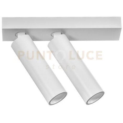 GFA1474C- FARETTO SPOT ORIENTABILE 2 LUCI ATTACCO LED 3000K 1044LM 2X7W COLORE BIANCO SATINATO D.3,5CM BASE 21,5X4,5CM