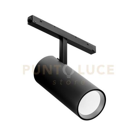 GFA1511- FARETTO LED ORIENTABILE DOPPA ACCENSIONE PER SIETMA BINARIO 48V INCASTRO MAGNETICO 3000K 2287LM 30W NERO D.7,5CM