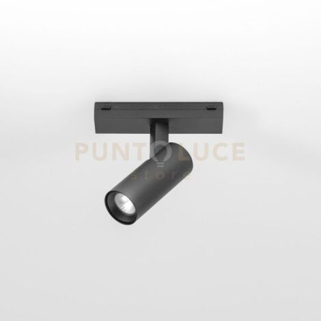 GFA1540- FARETTO LED AD INCASTRO MAGNETICO PER BINARIO 48V "GBIN30" LED 3000K 620LM 8W D.3,5CM NERO