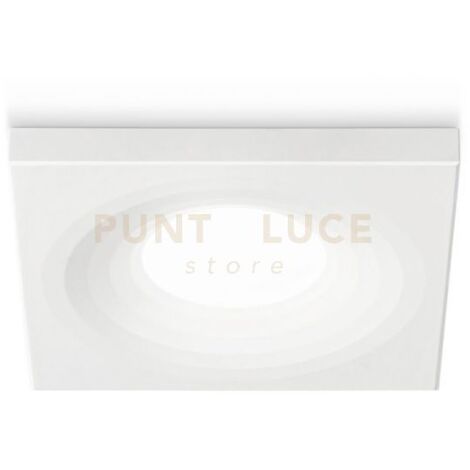 GFA181- FARETTO DA INCASSO QUADRATO 9,4X9,4CM 1 LUCE ATTACCO GU10 BIANCO ALLUMINIO IP20