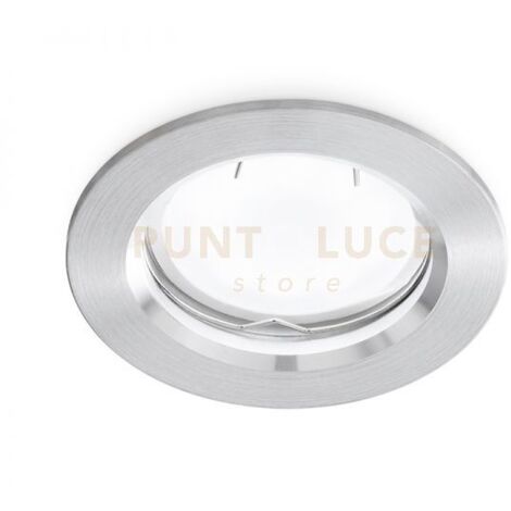 GFA220- FARETTO DA INCASSO IN ALLUMINIO COLORE ALLUMINIO SPAZZOLATO 1 LUCE ATTCCO GU10 D.7,8CM