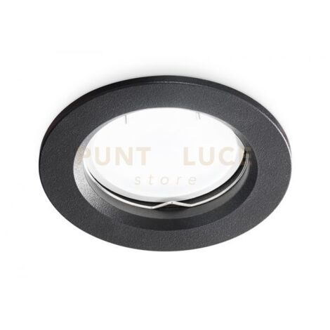 GFA222- FARETTO DA INCASSO IN ALLUMINIO COLORE NERO 1 LUCE ATTCCO GU10 D.7,8CM