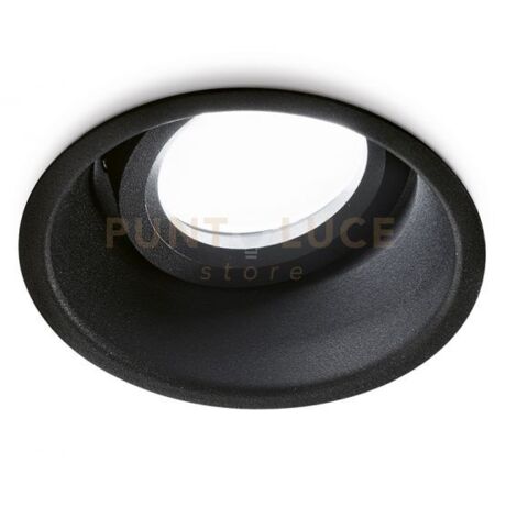 GFA231- FARETTO DA INCASSO IN ALLUMINIO COLORE NERO 1 LUCE ATTCCO GU10 D.8,5CM ORIENTABILE
