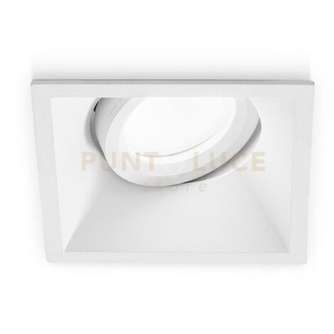 GFA240-  FARETTO DA INCASSO IN ALLUMINIO COLORE BIANCO 1 LUCE ATTCCO GU10 QUADRATO 9CM ORIENTABILE