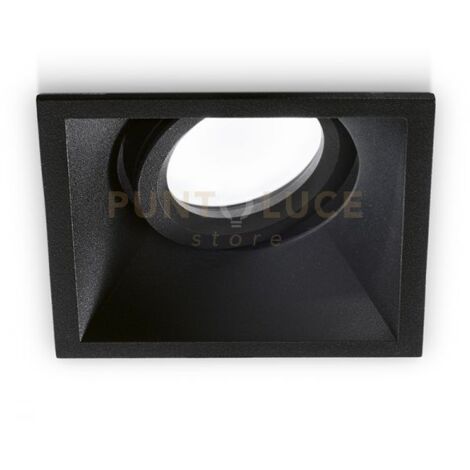 GFA241-  FARETTO DA INCASSO IN ALLUMINIO COLORE NERO 1 LUCE ATTCCO GU10 QUADRATO 9CM ORIENTABILE