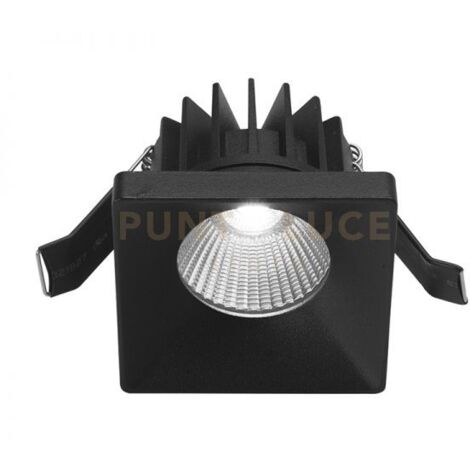 GFA304- FARETTO DA INCASSO IN ALLUMINIO A LED 3000K 700LM 9W QUADRATO 7CM NERO