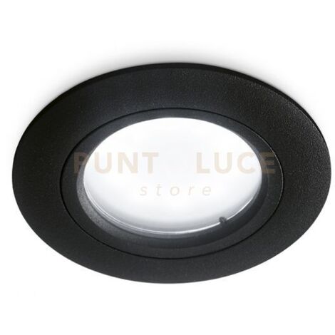 GFA311- FARETTO TONDO D.7,8CM 1 LUCE ATTACCO GU10 NERO IP44 DA INCASSO