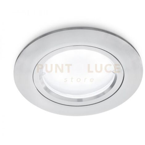 GFA312-  FARETTO TONDO D.7,8CM 1 LUCE ATTACCO GU10 COLORE ALLUMINIO IP44 DA INCASSO