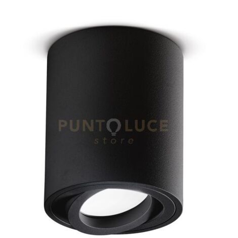 GFA352- - FARETTO H. 9,6CM TONDO NERO ORIENTABILE IN ALLUMINIO 1 LUCE ATTACCO GU10