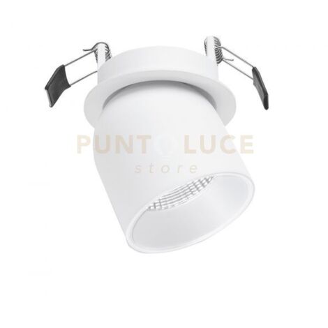 GFA441- FARETTO ORIENTABILE BIANCO SATINATO A LED 3000K 680LM 9W IP21 TONDO D.7CM DA INCASSO