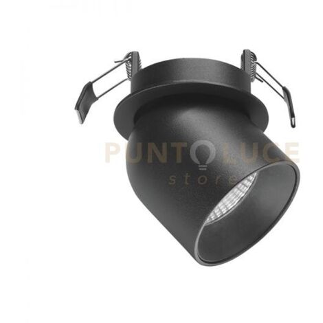 GFA442- FARETTO ORIENTABILE NERO SATINATO A LED 3000K 680LM 9W IP21 TONDO D.7CM DA INCASSO