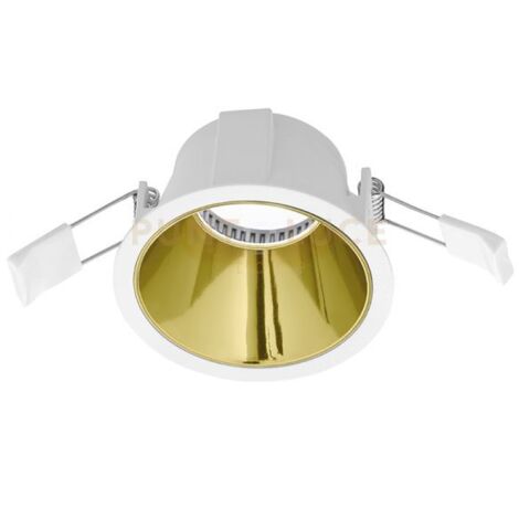 GFA620- FARETTO DA INCASSO BIANCO OPACO E ORO LUCIDO 1 LUCE ATTACCO GU10 D.9CM