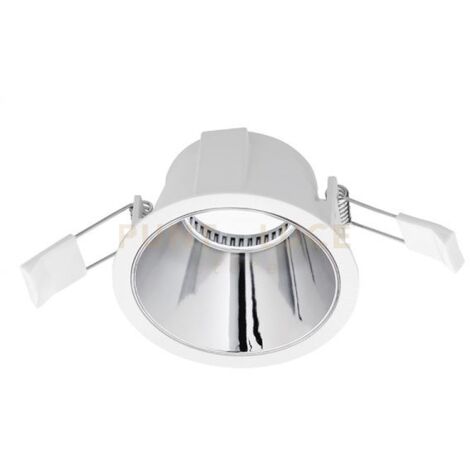GFA621- FARETTO DA INCASSO BIANCO OPACO E CROMO 1 LUCE ATTACCO GU10 D.9CM